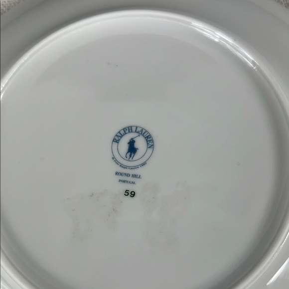 Ralph Lauren Blue and White Teacup and Saucer Set ROUND HILL Portugal - Picture 7 of 8